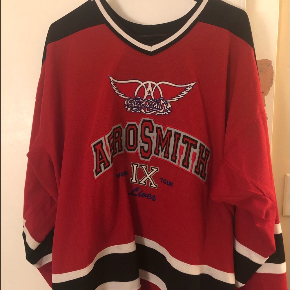 Aerosmith Nine Lives Tour Hockey Shirt Size L from 1997